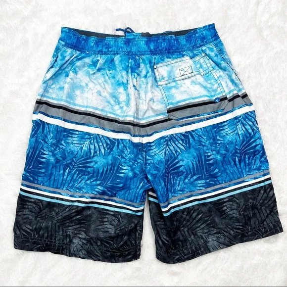 Speedo Blue Palm Clouds Swim Trunks 8” Size M - Picture 2 of 12